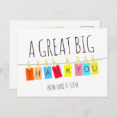 Carte Postale Un grand merci, guirlande lumineuse adorable – (Devant / Derrière)