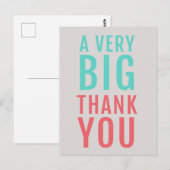 Carte Postale Un grand merci | Moderne Corail Turquoise Mignon (Devant / Derrière)