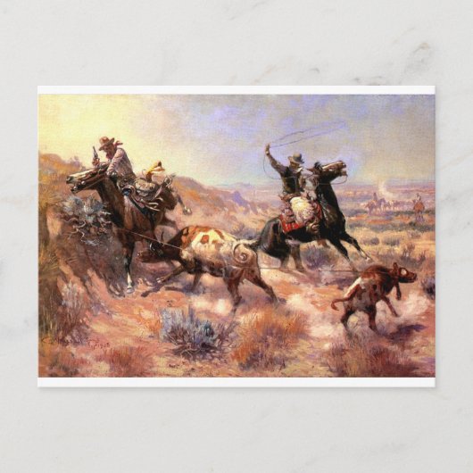Carte Postale Un grave préjudice de Charles M. Russell (Devant)