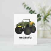 Carte Postale Un Green Monster truck (Debout devant)