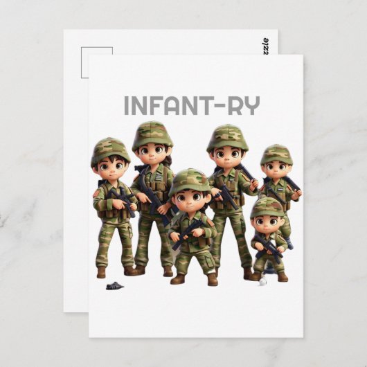 Carte Postale Un Groupe D'Enfants En Camouflage De L'Armée Unifo (Devant / Derrière)