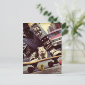 Carte Postale Un hamster de skateboard dans la ville Retro Punk (Debout devant)