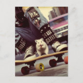 Carte Postale Un hamster de skateboard dans la ville Retro Punk (Devant)