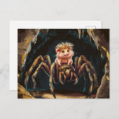 Carte Postale Un hamster drôle chevauchant une araignée géante à (Devant / Derrière)