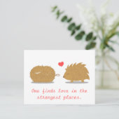 Carte Postale Un hérisson mignon trouve son véritable amour dans (Debout devant)