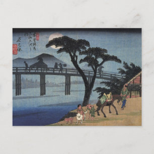 Carte Postale Un homme à cheval traversant un pont