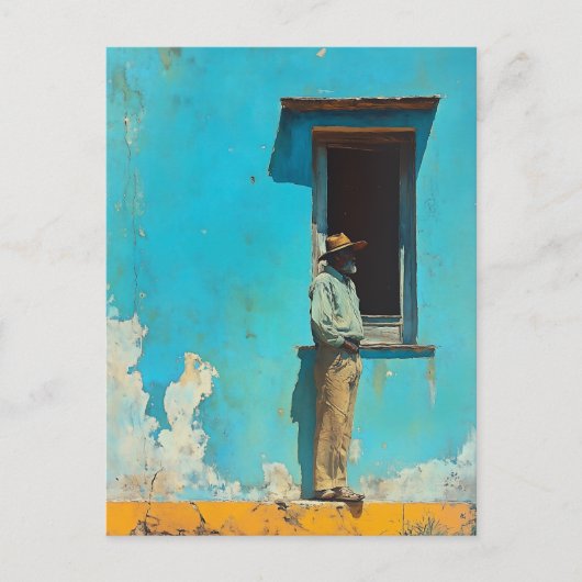 Carte Postale Un homme à l'ombre - Une scène cubaine rustique (Devant)