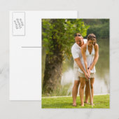 Carte Postale Un homme aide une femme au golf (Devant / Derrière)