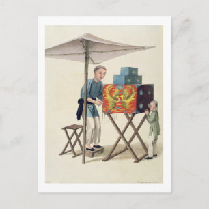 Carte Postale Un homme avec un Raree-Show, assiette 10 de 'Le Co