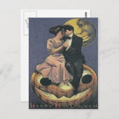Carte Postale Un homme de Jack-o'-lantern dans la lune (Devant / Derrière)