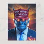 Carte Postale Un homme démon dans un Casquette rouge (Devant)