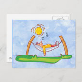 Carte Postale Un Homme En Dormir À Hammock (Devant / Derrière)