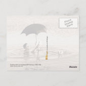 Carte Postale Un homme lit sous parapluie dans la mer Morte (Dos)