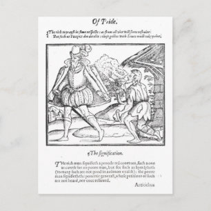 Carte Postale Un homme riche pourrit un mendiant dallé