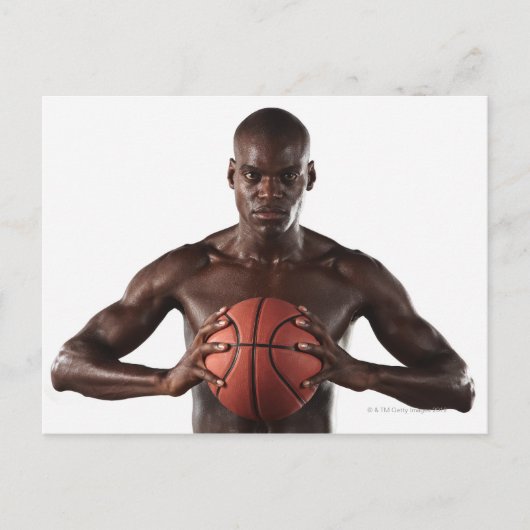 Carte Postale Un homme s'accroche au basket-ball (Devant)