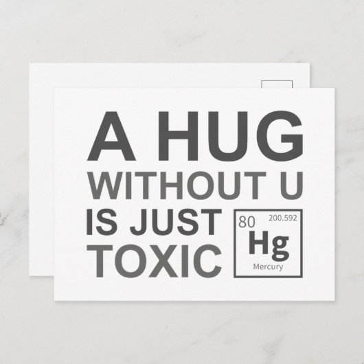 Carte Postale Un Hug Sans U Est Juste Toxique (Devant / Derrière)