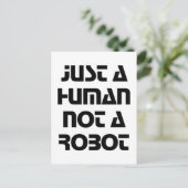 Carte postale Un humain, pas un robot (Debout devant)