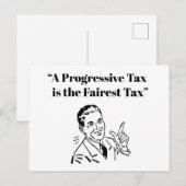 Carte Postale Un impôt progressif est l'impôt le plus juste (Devant / Derrière)
