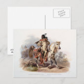 Carte Postale Un Indien Pieds-Noirs à cheval (Devant / Derrière)