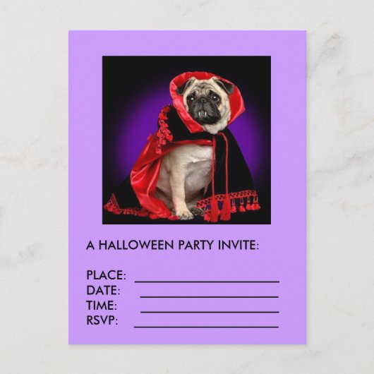 CARTE POSTALE UN INVITATION DE PARTI HALLOWEEN (Devant)
