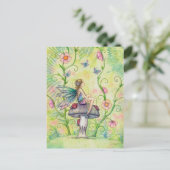 Carte Postale Un Jardin Jardin Fleur Fée Imaginaire Art (Debout devant)