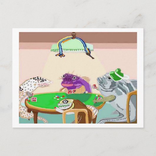 Carte Postale Un Jeu Amical De Blackjack (Devant)