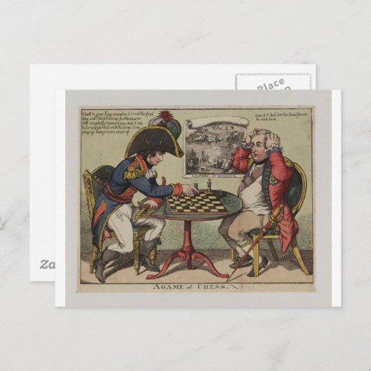 Carte Postale Un Jeu Aux Échecs (Devant / Derrière)