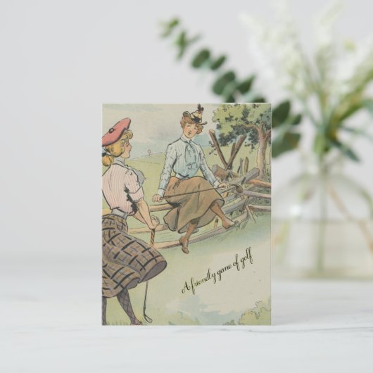 Carte Postale Un jeu de golf convivial (Debout devant)