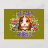 Carte Postale Un jeu de mot pour ami. Bébé mignon Guinée Pig des (Devant)