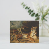 Carte Postale Un jeune tigre jouant avec sa mère par Delacroix (Debout devant)