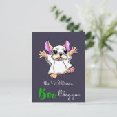 Carte Postale Un joli bogue fantôme embrasse Halloween (Debout devant)