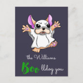 Carte Postale Un joli bogue fantôme embrasse Halloween (Devant)