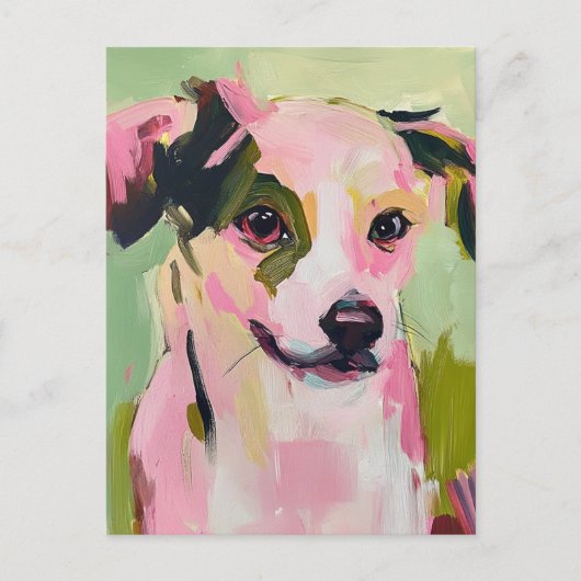 Carte Postale Un joli chien avec deux couleurs d'yeux différente (Devant)