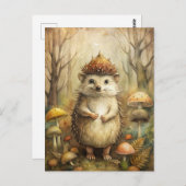 Carte Postale Un joli hérisson en forêt (Devant / Derrière)