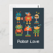 Carte Postale Un joli robot design pour enfants (Devant / Derrière)