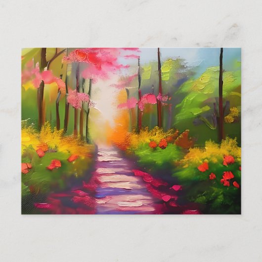 Carte Postale Un joli sentier de Randonnée automnal (Devant)