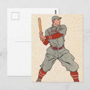 Carte Postale Un joueur de baseball tenant une chauve-souris des