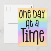 Carte Postale Un Jour À La Fois Citation Motivationnelle Couleur (Devant / Derrière)