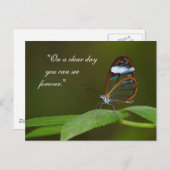 Carte Postale "Un jour clair" Conception de papillon en verre (Devant / Derrière)