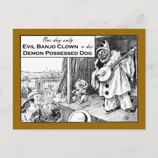Carte Postale Un Jour Seulement : Evil Banjo Clown (Devant)