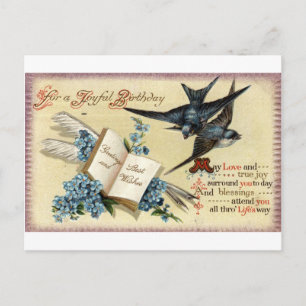 Carte Postale Un joyeux anniversaire Vintage 1913 Repro