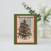 Carte Postale Un joyeux Noël, illustration vintage, (Debout devant)