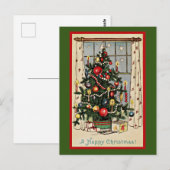 Carte Postale Un joyeux Noël, illustration vintage, (Devant / Derrière)