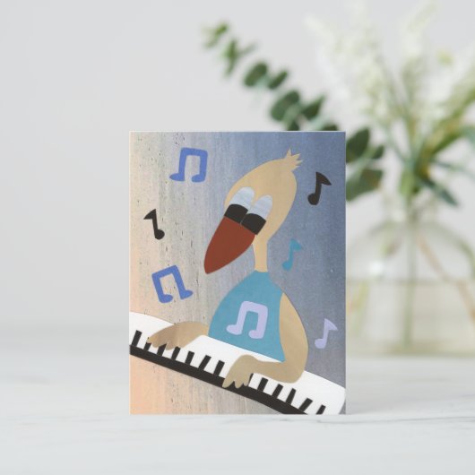Carte Postale Un junior fin joue du piano musical joyeux (Debout devant)