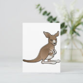 Carte Postale Un kangourou mignon avec une joie dans sa poche (Debout devant)