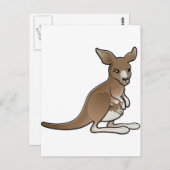 Carte Postale Un kangourou mignon avec une joie dans sa poche (Devant / Derrière)