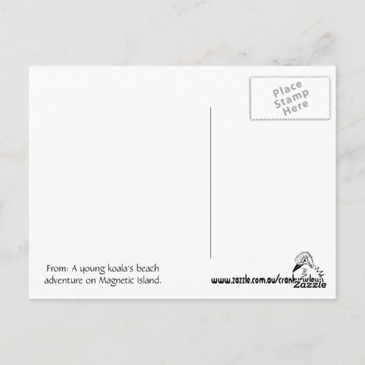 Carte Postale Un koala jeune à la plage (Dos)