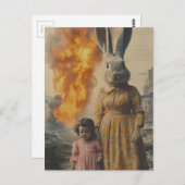 Carte Postale Un lapin de Pâques apocalyptique (Devant / Derrière)