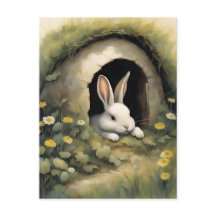 Un lapin douillet dans un Burrow