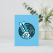 Carte Postale un lapin drôle confus dit joyeux dessin d'annivers (Debout devant)